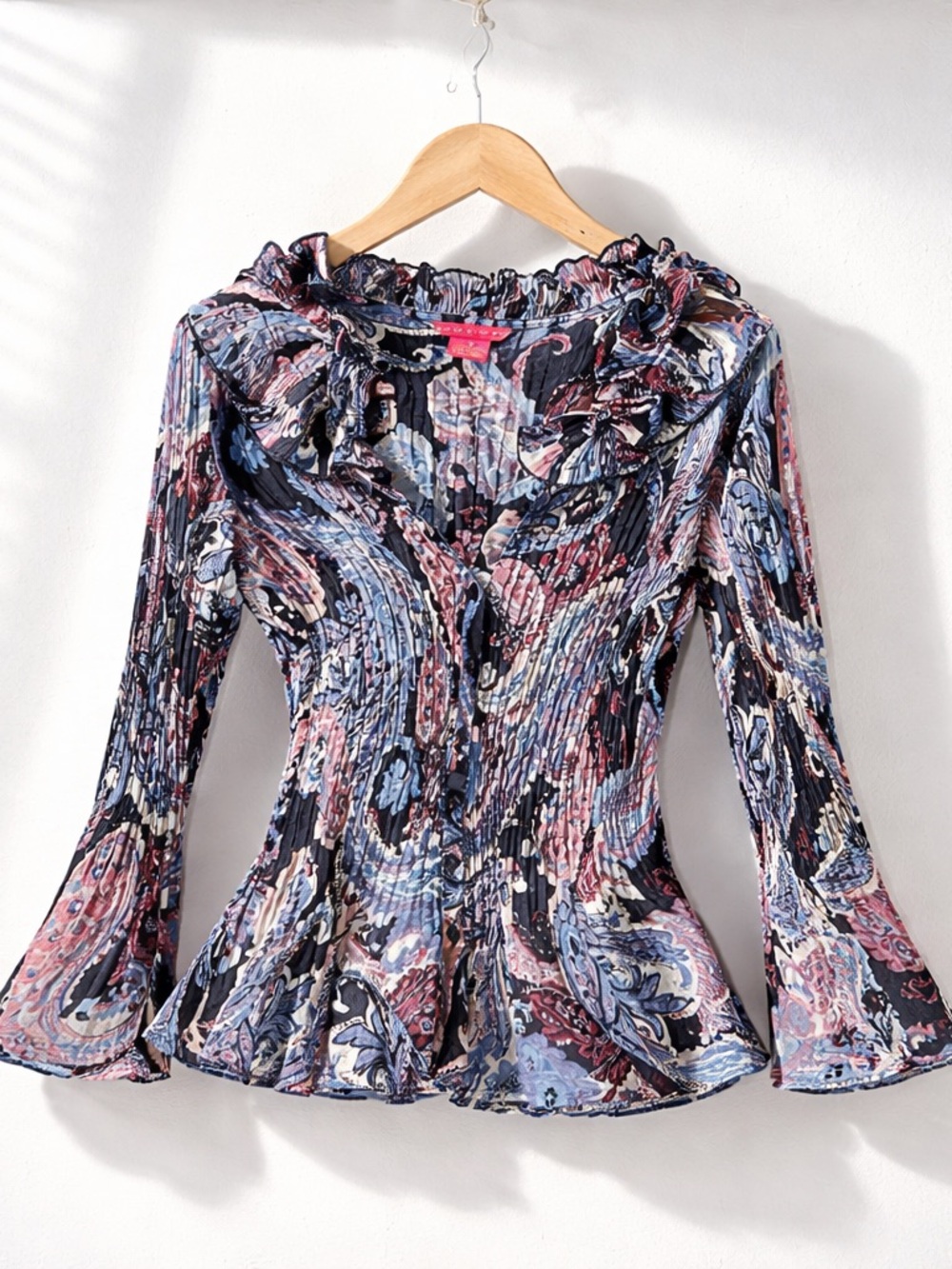 y2k sunny leigh paisley ruched blouse fairy grunge Phoebe 2000s  babydoll